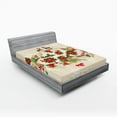thumbnail image 1 of Ambesonne Christmas Fitted Sheet, Flower Reindeer Motif, Queen Size, Multicolor, 1 of 3