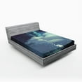 thumbnail image 1 of Ambesonne Christmas Fitted Sheet, Handmade Symbolic Day, Full Size, Purple Green, 1 of 2