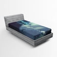 thumbnail image 1 of Ambesonne Christmas Fitted Sheet, Handmade Symbolic Day, Twin XL Size, Purple Green, 1 of 2