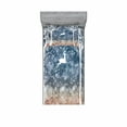 thumbnail image 1 of Ambesonne Christmas Fitted Sheet & Pillow Sham Set, Flying Deer Ombre Snow, Twin, Blue and White, 1 of 3