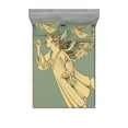 thumbnail image 1 of Ambesonne Christmas Fitted Sheet & Pillow Sham Set, Flying Ornament Joy Art, Full, Yellow Laurel Green, 1 of 2