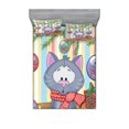 thumbnail image 1 of Ambesonne Christmas Fitted Sheet & Pillow Sham Set, Kitten Gift and Tree, Full, Multicolor, 1 of 2