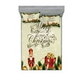 thumbnail image 1 of Ambesonne Christmas Fitted Sheet & Pillow Sham Set, Noel Ribbons, Queen, Multicolor, 1 of 2