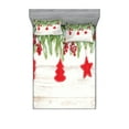thumbnail image 1 of Ambesonne Christmas Fitted Sheet & Pillow Sham Set, Ornaments and Berries, Full, Beige and Red, 1 of 2