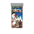 thumbnail image 1 of Ambesonne Christmas Fitted Sheet & Pillow Sham Set, Snowy City Street, Twinxl, Multicolor, 1 of 2