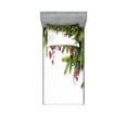 thumbnail image 1 of Ambesonne Christmas Fitted Sheet & Pillow Sham Set, Tree Branches Cones, Twinxl, Green Brown, 1 of 2
