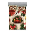 thumbnail image 1 of Ambesonne Christmas Fitted Sheet & Pillow Sham Set, Vintage Ornaments, Full, Multicolor, 1 of 2