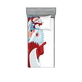thumbnail image 1 of Ambesonne Christmas Fitted Sheet & Pillow Sham Set, Winter Snow Season Santa, Twin, Vermilion Blue and White, 1 of 2