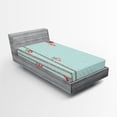 thumbnail image 1 of Ambesonne Christmas Fitted Sheet, Red Bird Winter, Twin XL Size, Seafoam Coral, 1 of 3