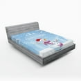 thumbnail image 1 of Ambesonne Christmas Fitted Sheet, Snowy Winter Noel, Full Size, White Blue, 1 of 3