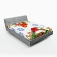 thumbnail image 1 of Ambesonne Christmas Fitted Sheet, Stocking Santa Hat, Full Size, Multicolor, 1 of 2