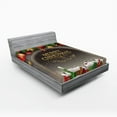 thumbnail image 1 of Ambesonne Christmas Fitted Sheet, Vintage Wood Design, Full Size, Multicolor, 1 of 2