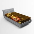 thumbnail image 1 of Ambesonne Christmas Fitted Sheet, Vivid New Year, Twin Size, Multicolor, 1 of 2