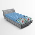 thumbnail image 1 of Ambesonne Christmas Fitted Sheet, Winter Season Element, Twin Size, Multicolor, 1 of 3
