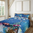 thumbnail image 1 of Ambesonne Christmas Fitted & Top Sheet Set with Shams, Snowman Party, Multicolor, 1 of 5