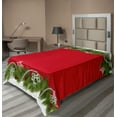 thumbnail image 1 of Ambesonne Christmas Flat Sheet, Coniferous Spruce, TwinXL Size, Vermilion Red, 1 of 1