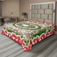 thumbnail image 1 of Ambesonne Christmas Flat Sheet, Fir Wreath Ornaments, Full Size, Multicolor, 1 of 1