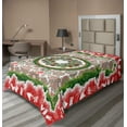 thumbnail image 1 of Ambesonne Christmas Flat Sheet, Fir Wreath Ornaments, TwinXL Size, Multicolor, 1 of 1