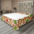 thumbnail image 1 of Ambesonne Christmas Flat Sheet, Gingerbread Biscuits, Queen Size, Green Brown and Red, 1 of 1