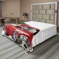 thumbnail image 1 of Ambesonne Christmas Flat Sheet, Red Farm Truck, Full Size, White Red, 1 of 1