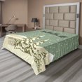 thumbnail image 1 of Ambesonne Christmas Flat Sheet, Santa Claus Reindeer, King Size, Beige Green White, 1 of 1