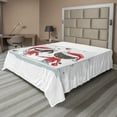 thumbnail image 1 of Ambesonne Christmas Flat Sheet, Santa Costumes, Queen Size, Red White, 1 of 1