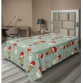 thumbnail image 1 of Ambesonne Christmas Flat Sheet, Santa Deer Vintage, TwinXL Size, Multicolor, 1 of 1