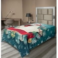 thumbnail image 1 of Ambesonne Christmas Flat Sheet, Santa Star Snowflake, Twin Size, Red White, 1 of 1