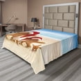 thumbnail image 1 of Ambesonne Christmas Flat Sheet, Santa Starfishes, California King, Grey and White, 1 of 1