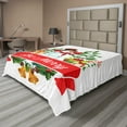 thumbnail image 1 of Ambesonne Christmas Flat Sheet, Trees Snowman Be Merry, King Size, White and Multicolor, 1 of 1