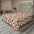 thumbnail image 1 of Ambesonne Christmas Flat Sheet, Winter Gloves Pattern, Queen Size, White Green Red, 1 of 1