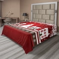 thumbnail image 1 of Ambesonne Christmas Flat Sheet, Winter Theme Tree, California King, White Red, 1 of 1