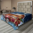 thumbnail image 1 of Ambesonne Christmas Flat Sheet, Wooden Lodge Truck, Queen Size, Multicolor, 1 of 1