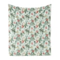 thumbnail image 1 of Ambesonne Christmas Fleece Throw Blanket Xmas Globes and Leaves 60"x80" Pale Mint Green and Vermilion, 1 of 6