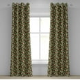 thumbnail image 1 of Ambesonne Christmas Grommet Curtain, Balls Holly Old, 50" x 84", Red Green Grey, 1 of 6