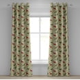 thumbnail image 1 of Ambesonne Christmas Grommet Curtain, Damask Snowflake Deer, 50" x 108", Dark Green Avocado Green, 1 of 6