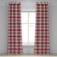 thumbnail image 1 of Ambesonne Christmas Grommet Curtain, Reindeer Snowflake, 50" x 108", Vermilion Green White, 1 of 6