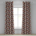 thumbnail image 1 of Ambesonne Christmas Grommet Curtain, Snowman Reindeer, 50" x 120", Pale Brown White and Red, 1 of 6
