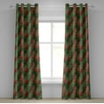 thumbnail image 1 of Ambesonne Christmas Grommet Curtain, Tree Pines Swirl Dot, 50" x 84", Dark Coral Dark Green, 1 of 6