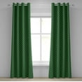thumbnail image 1 of Ambesonne Christmas Grommet Curtain, Vintage Dots, 50" x 120", Green and White, 1 of 6