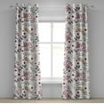 thumbnail image 1 of Ambesonne Christmas Grommet Curtain, Winter Branches New Year, 50"x72", Pale Maroon Grey Teal, 1 of 1
