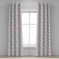 thumbnail image 1 of Ambesonne Christmas Grommet Curtain, Xmas Cones Ornaments, 50" x 84", Red White and Pale Blue, 1 of 6