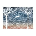 thumbnail image 1 of Ambesonne Christmas Jigsaw Puzzle Durable Cardboard, Flying Deer Ombre Snow, 1000 pcs, Blue and White, 1 of 5