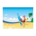 thumbnail image 1 of Ambesonne Christmas Jigsaw Puzzle, Santa on Beach Surf, Heirloom-Quality Fun Activity for Family Durable Cardboard, 1000 pcs, Blue Yellow, 1 of 5