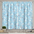 thumbnail image 1 of Ambesonne Christmas Kitchen Curtains, Cats with Necklaces, 55"x39", Pale Blue Red White, 1 of 3