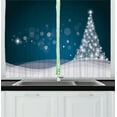 thumbnail image 1 of Ambesonne Christmas Kitchen Curtains, Fantasy Xmas Tree, 55"x39", Slate Blue White, 1 of 3