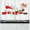 thumbnail image 1 of Ambesonne Christmas Kitchen Curtains, Funny Santa Reindeer, 55"x45", Vermilion Caramel White, 1 of 3