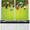 thumbnail image 1 of Ambesonne Christmas Kitchen Curtains, Hanging Ornaments, 55"x39", Multicolor, 1 of 2