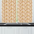 thumbnail image 1 of Ambesonne Christmas Kitchen Curtains, Heart Shaped Gingerbread, 55"x45", Dark Orange Amber White, 1 of 1