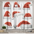 thumbnail image 1 of Ambesonne Christmas Kitchen Curtains, Santa Hats Pattern, 55"x45", Red and White, 1 of 1